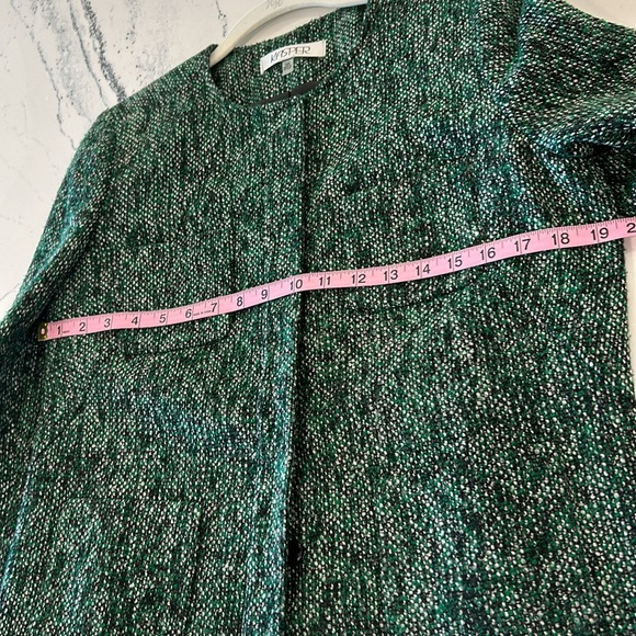 Kasper Green and Black Tweed Blazer w/ Hodden Front Snaps Front Pockets sz. 10P - Picture 11 of 12
